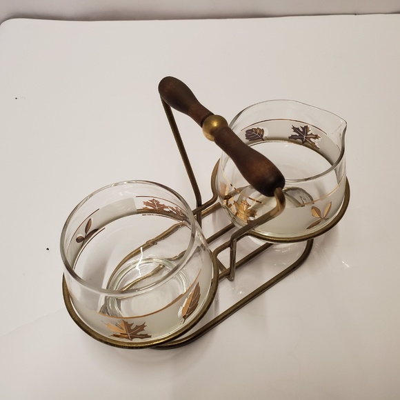 Mid Century modern Creamer and sugar set in rack - Picture 2 of 2